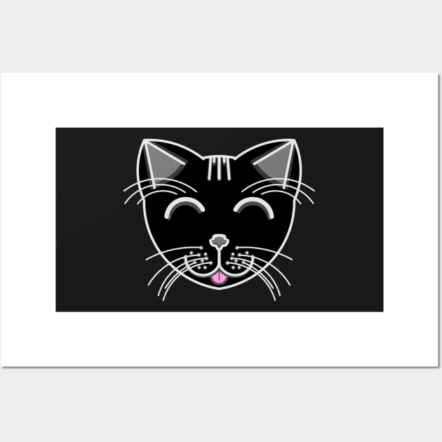 Happy Cat 1 (Black) Wall Art by IgorAndMore